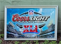 XL NFL 2007 SUPER BOWL 41 COORS LIGHT BEER MIRROR
