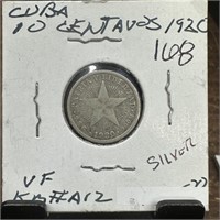 1920 CUBA 10 CENTAVOS SILVER