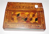 Antique Tunbridge ware writing box  / slope