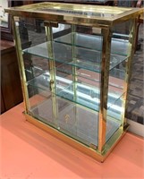 Small Brass & Glass Curio Cabinet