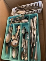 Box of flatware note some of  the ones in white