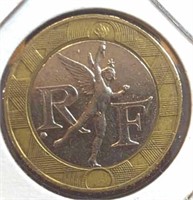 Bi-metal foreign coin