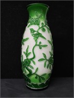 Peking glass vase over frosted glass