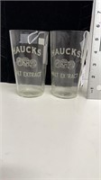Two 12 oz.  Hauck’s Beer Glasses, Cincinnati Ohio