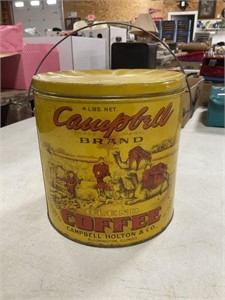 Rare Campbell Coffee Tin, Bloomington Illinois