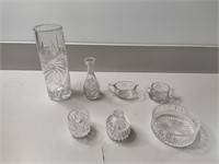 7 PC's Cut and Etched Clear Glass