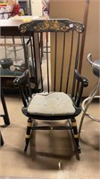 Hitchcock style black rocking chair