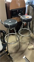 Metal cushioned bar stools, 34in H
