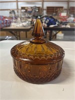 Vintage Indiana Glass Candy Dish Amber