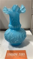 French Blue Opaline Vase