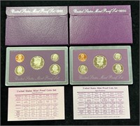 1992 & 1993 US Proof Sets in Boxes