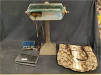 Banker's Lamp, Coach Handbag, Car Lock Pick Set
