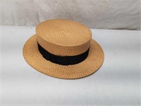 Vintage Straw Boater Hat