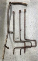 3 Hand Cranks For Tractors & Old Sythe