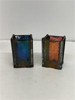 Stained glass candle lanterns
