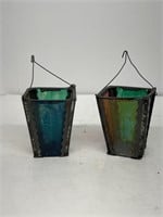 Stain glass candle lanterns