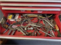 Various tools, clamps, chisels, misc