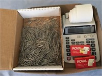 Paper clips & adding machine