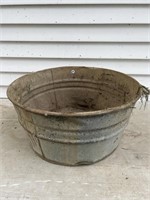 Galvanized Tub, holes drilled in bottom