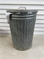 Galvanized Trash Can w/ Rags