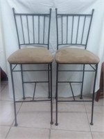 Two (2) micro-suede bar stools