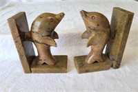 Soapstone Dolphin Bookends