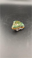 Chinese Enamel Frog Figurine Trinket Box Container