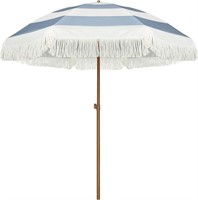 7ft Patio Umbrella with Fringe Outdoor Tassel