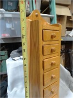 15" Wood Jewelry Holder w/ Contents / Unsearched
