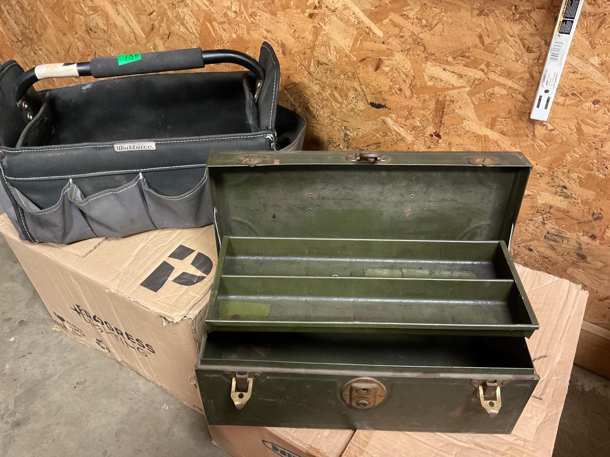 Metal tool box and WorkForce tool bag
