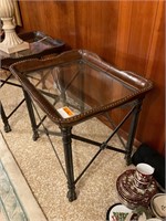 Maitland Smith Leather Wrought Iron Table
