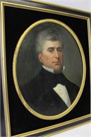 Large Antique Portrait, 19th Century Gentleman