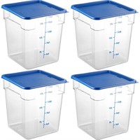 CURTA 4 Pack Food Storage Containers with Blue Lid