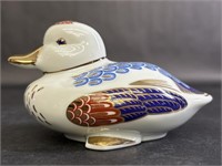 Hand Painted Porcelain Paperweight Duck