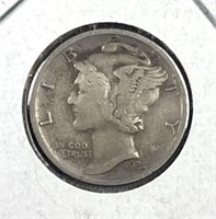 1934-D Mercury Silver Dime, US 10c Coin