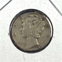 1931-D Mercury Silver Dime, US 10c Coin