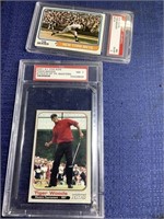 Tiger Woods graded card and Tom Seaver graded