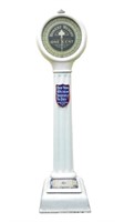 White enameled lollipop standing penny weight