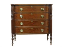 Custom mahogany Federal style chest of drawers.