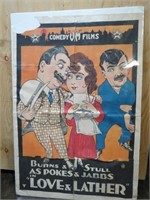 1916 Pokes & Jabbs "Love & Lather" Comedy Poster
