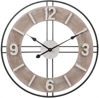 JUMBO 24 Farmhouse Wood Wall Clock