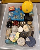 Tray of Old Perfumes, Powder Containers & Misc