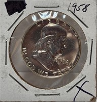 1958 Franklin Half 90% Silver
