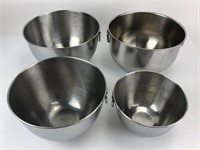 (4) Revere Ware Stainless Mixing Bowls