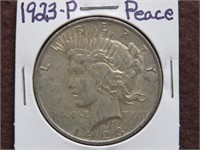 1923 P PEACE SILVER DOLLAR 90%