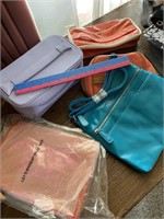 Box of make up bags , handbag totes