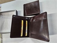 Mens leather Wallet w/ money clip