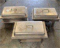 Four Catering Food Warmers with Two Stands