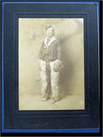 CABINET CARD - COWBOY DRESSED UP IN WOOLY CHAPS W/