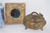 Art Nouveau / Deco Lidded Box & Mirror